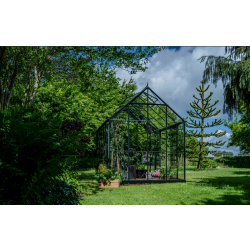 HALLS szklarnia ogrodowa ICON PLANTHOUSE 8 (9,7 m2; 2,55 x 3,79 m) czarna, szkło hartowane + baza